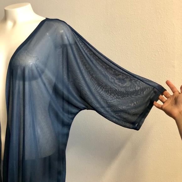 LULAROE Navy Sheer Solid Lindsay Kimono Cardigan - Picture 3 of 12